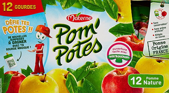 Une boite de 12 gourdes de Pom'Potes